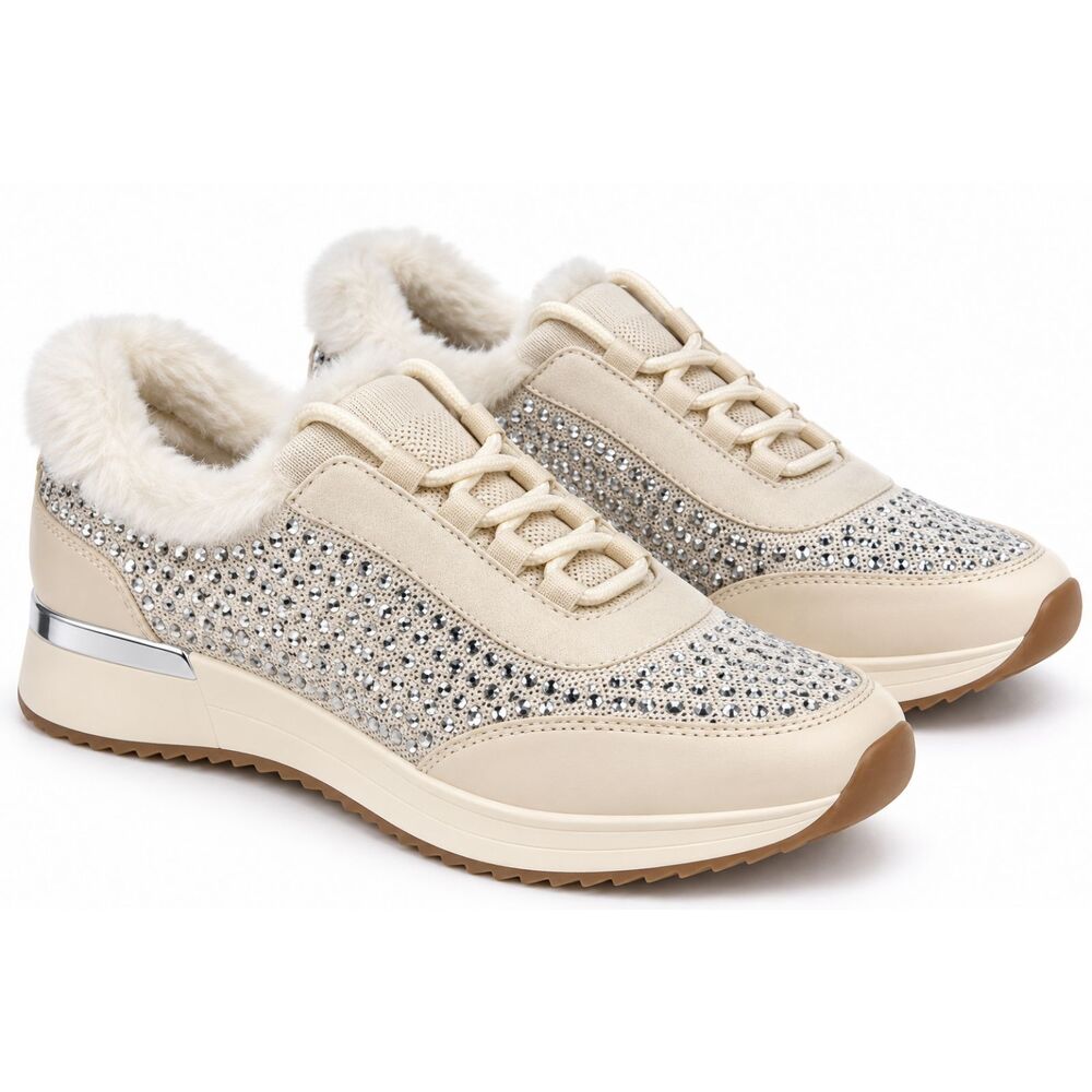 Kenneth Cole Reaction Cari Cozy Rhinestone Sneakers Women’s 7M Porcelain NWT